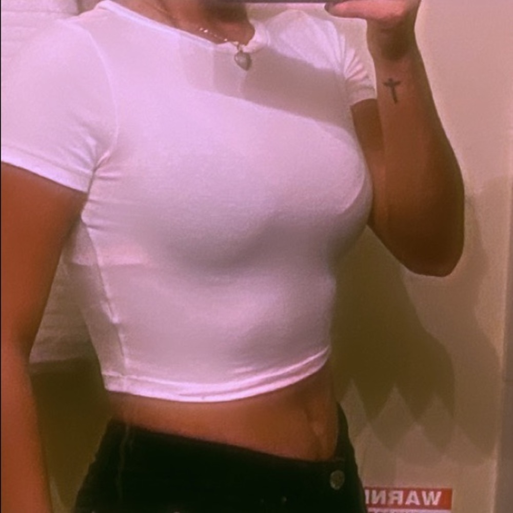 • all white crop top